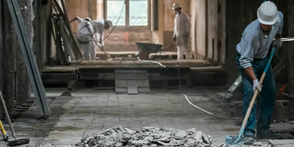 fire damage restoration professionals performing structural cleanup and restoration after a fire in Arlington, TX